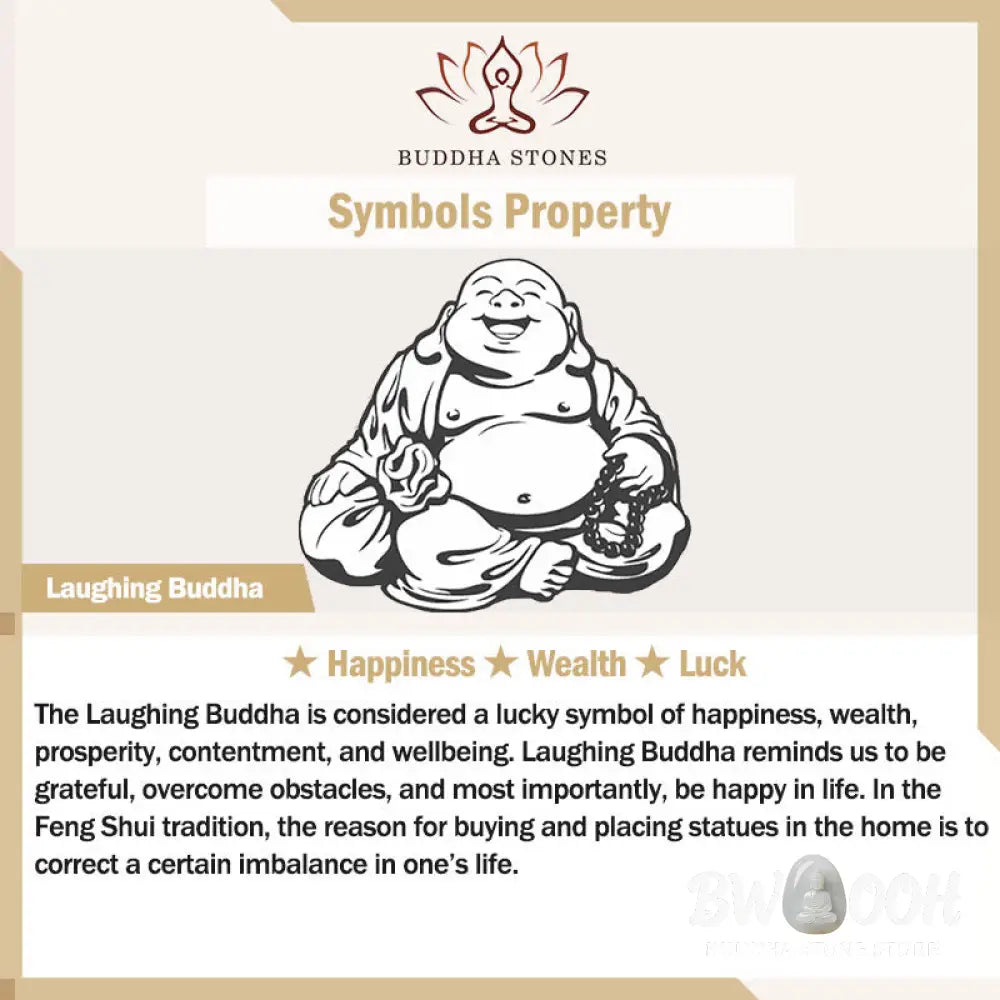 Buddha Stones Natural Silver Sheen Obsidian Laughing Buddha Protection Necklace Pendant - BWOOOH - Necklaces &amp; Pendants