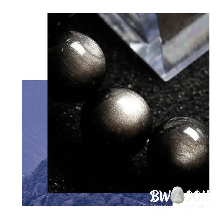 Buddha Stones Natural Silver Sheen Obsidian Soothing Protection Bracelet - BWOOOH - Bracelet