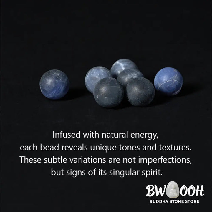 BWOOOH Natural Sodalite Grey Jasper Om Mani Padme Hum Har