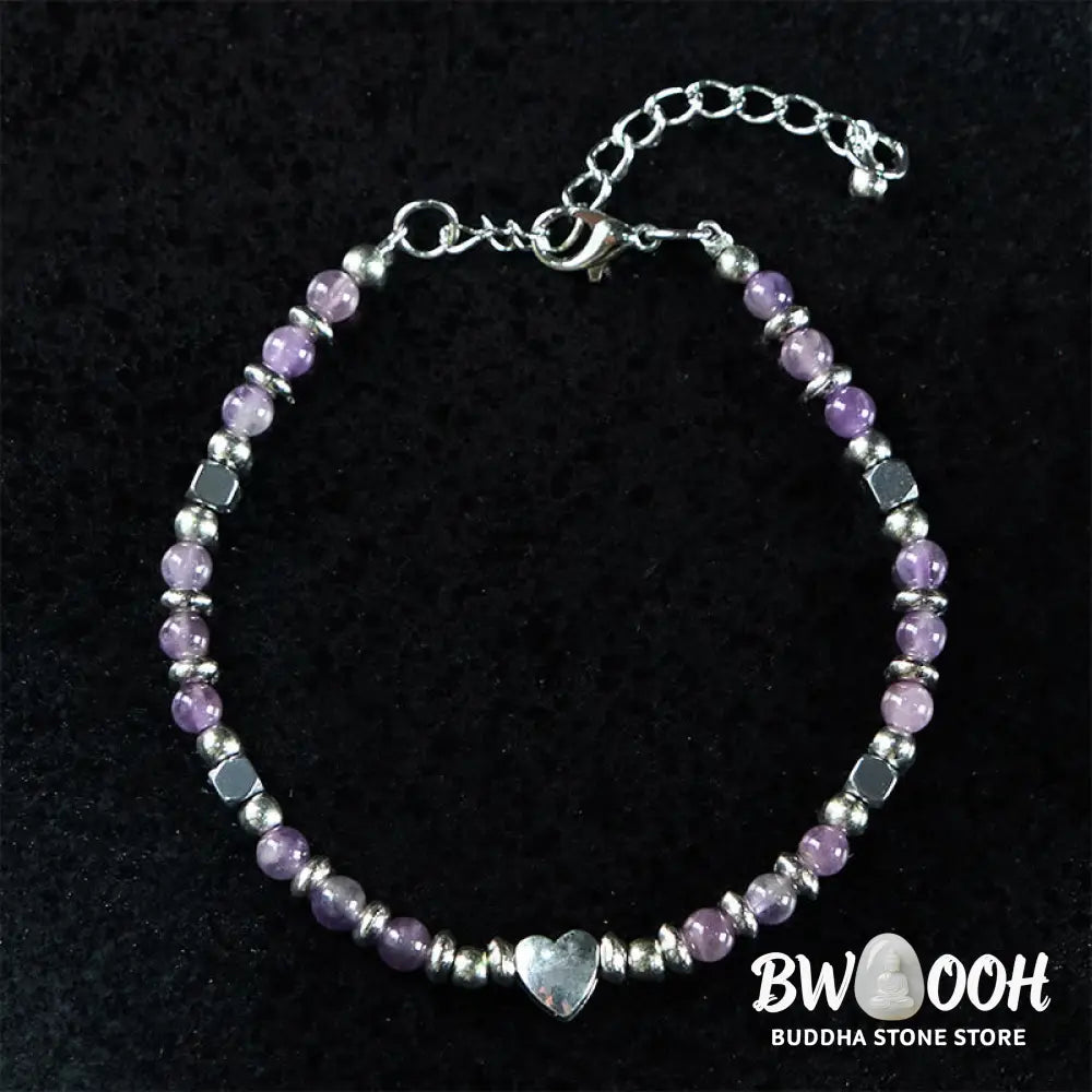 Buddha Stones Natural Stone Amazonite Amethyst Lazurite Rose Quartz Heart Positive Balance Bracelet - BWOOOH - Bracelet
