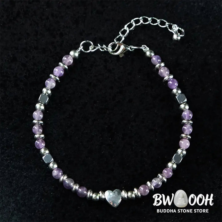 Buddha Stones Natural Stone Amazonite Amethyst Lazurite Rose Quartz Heart Positive Balance Bracelet - BWOOOH - Bracelet