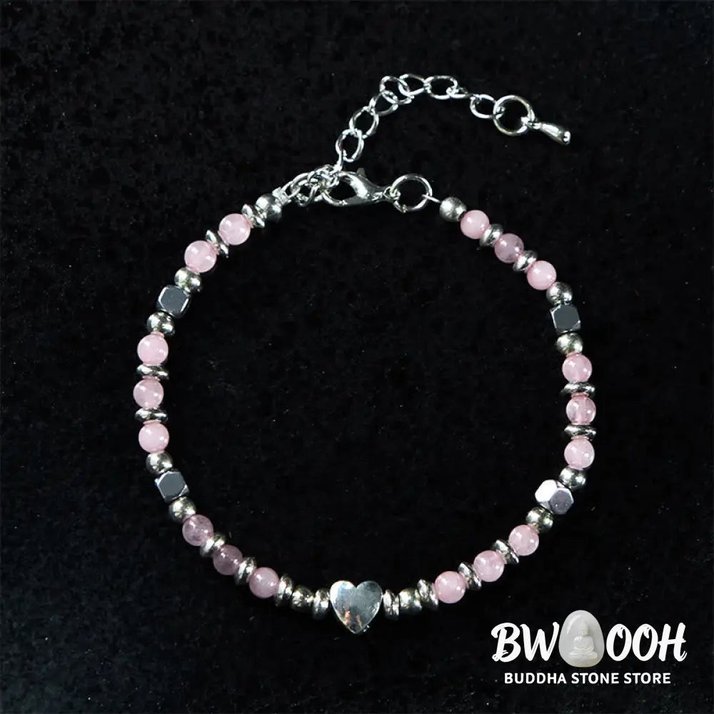 Buddha Stones Natural Stone Amazonite Amethyst Lazurite Rose Quartz Heart Positive Balance Bracelet - BWOOOH - Bracelet
