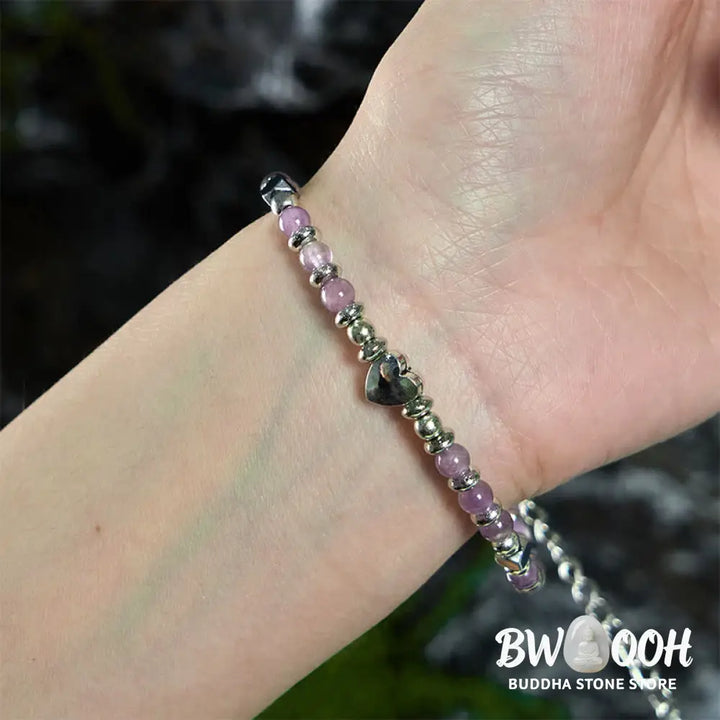 Buddha Stones Natural Stone Amazonite Amethyst Lazurite Rose Quartz Heart Positive Balance Bracelet - BWOOOH - Bracelet