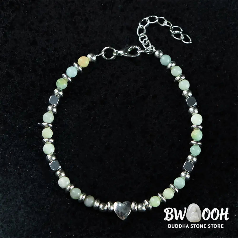 Buddha Stones Natural Stone Amazonite Amethyst Lazurite Rose Quartz Heart Positive Balance Bracelet - BWOOOH - Bracelet