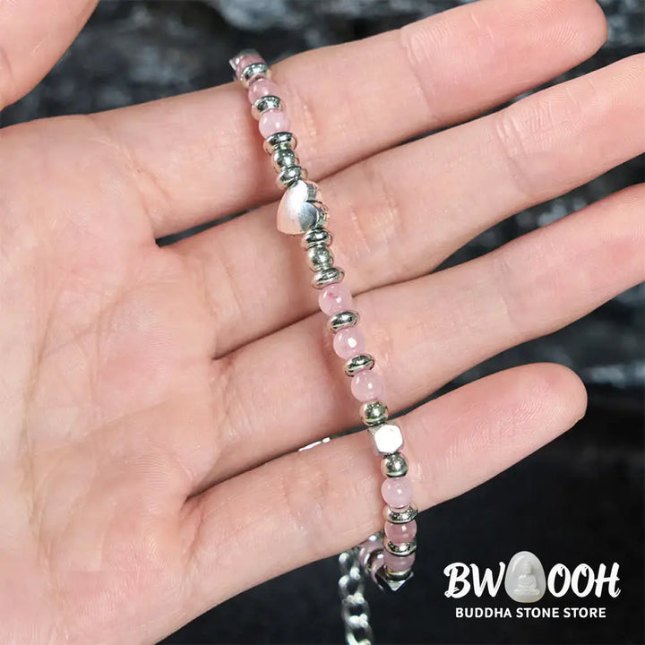 Buddha Stones Natural Stone Amazonite Amethyst Lazurite Rose Quartz Heart Positive Balance Bracelet - BWOOOH - Bracelet