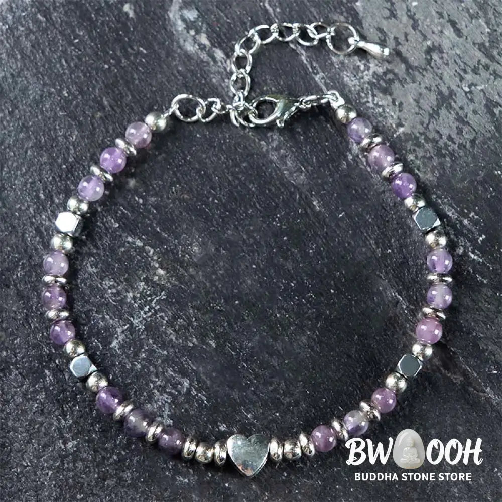 Buddha Stones Natural Stone Amazonite Amethyst Lazurite Rose Quartz Heart Positive Balance Bracelet - BWOOOH - Bracelet