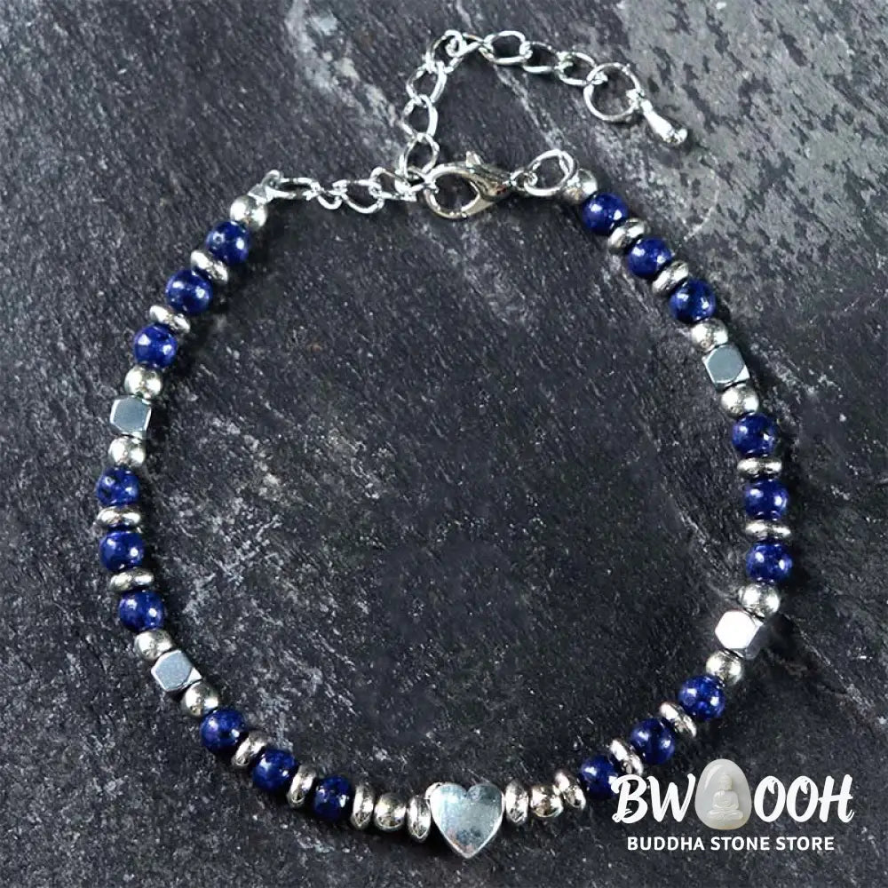 Buddha Stones Natural Stone Amazonite Amethyst Lazurite Rose Quartz Heart Positive Balance Bracelet - BWOOOH - Bracelet