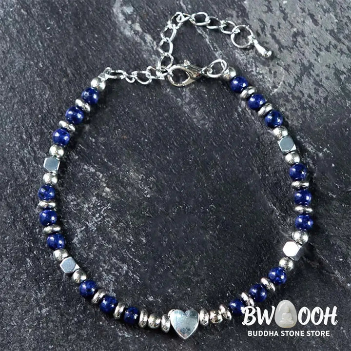 Buddha Stones Natural Stone Amazonite Amethyst Lazurite Rose Quartz Heart Positive Balance Bracelet - BWOOOH - Bracelet