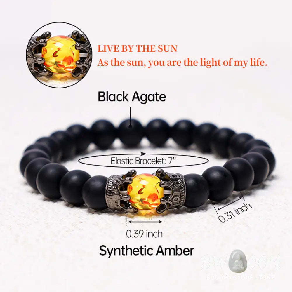 Buddha Stones Natural Stone King&amp;Queen Crown Healing Energy Beads Couple Bracelet - BWOOOH - Bracelet
