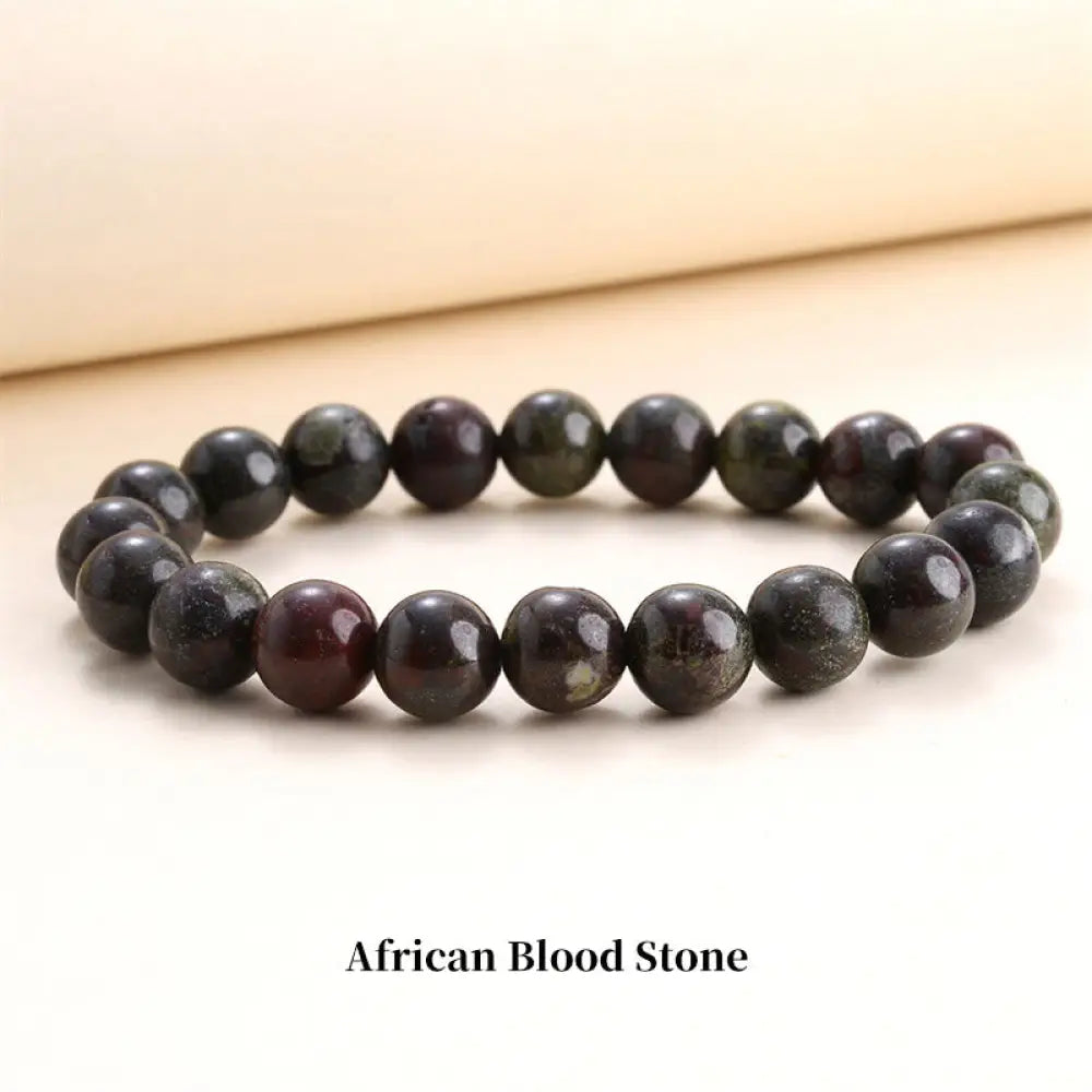 Buddha Stones Natural Stone Quartz Healing Beads Bracelet - BWOOOH - 6mm / African Blood Stone - Bracelet