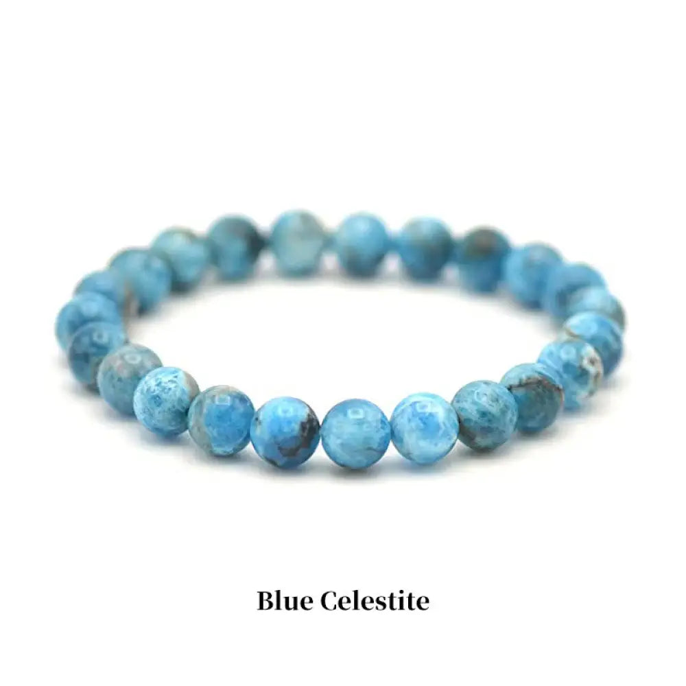 Buddha Stones Natural Stone Quartz Healing Beads Bracelet - BWOOOH - 6mm / Blue Celestite - Bracelet