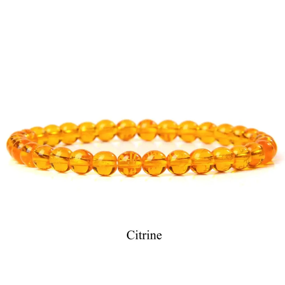 Buddha Stones Natural Stone Quartz Healing Beads Bracelet - BWOOOH - 6mm / Citrine - Bracelet