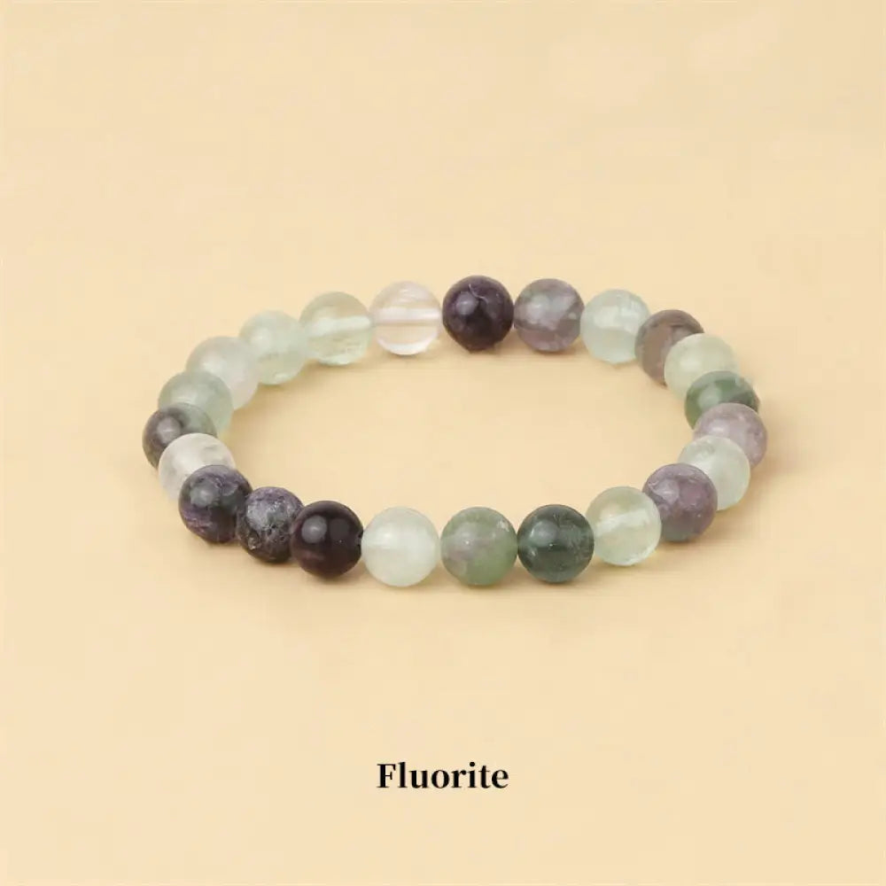 Buddha Stones Natural Stone Quartz Healing Beads Bracelet - BWOOOH - 6mm / Fluorite - Bracelet