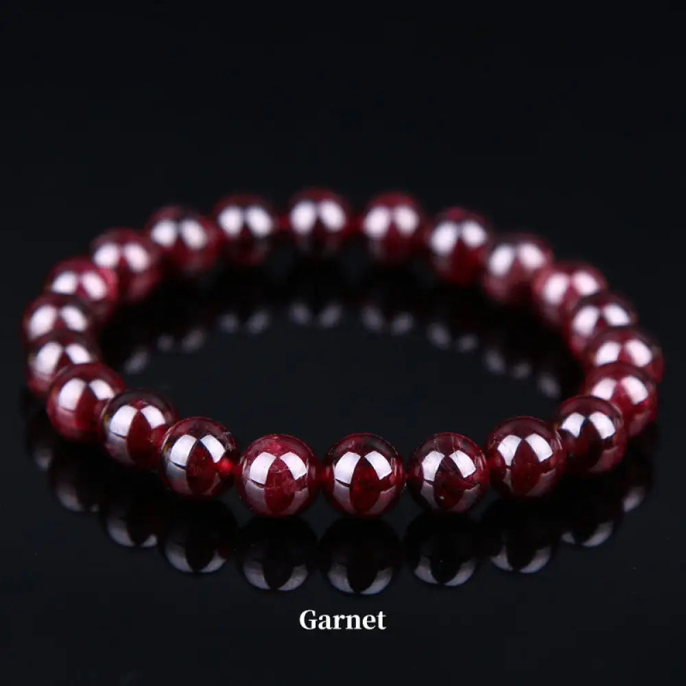 Buddha Stones Natural Stone Quartz Healing Beads Bracelet - BWOOOH - 6mm / Garnet - Bracelet
