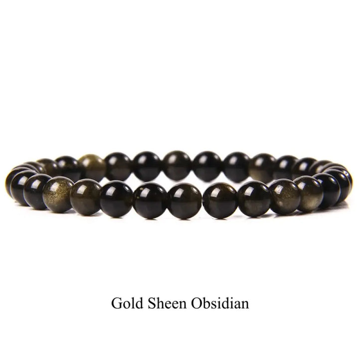 Buddha Stones Natural Stone Quartz Healing Beads Bracelet - BWOOOH - 6mm / Gold Sheen Obsidian - Bracelet