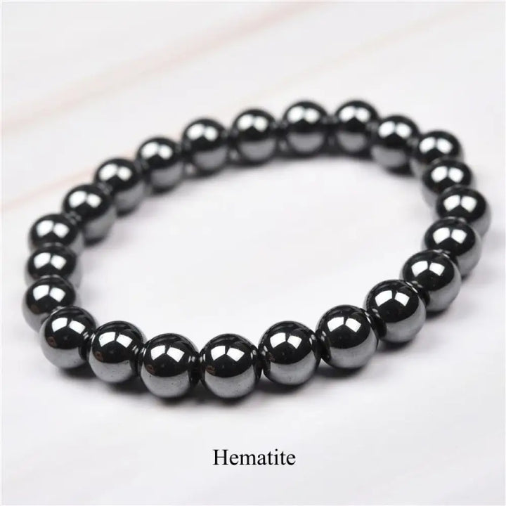 Buddha Stones Natural Stone Quartz Healing Beads Bracelet - BWOOOH - 6mm / Hematite - Bracelet