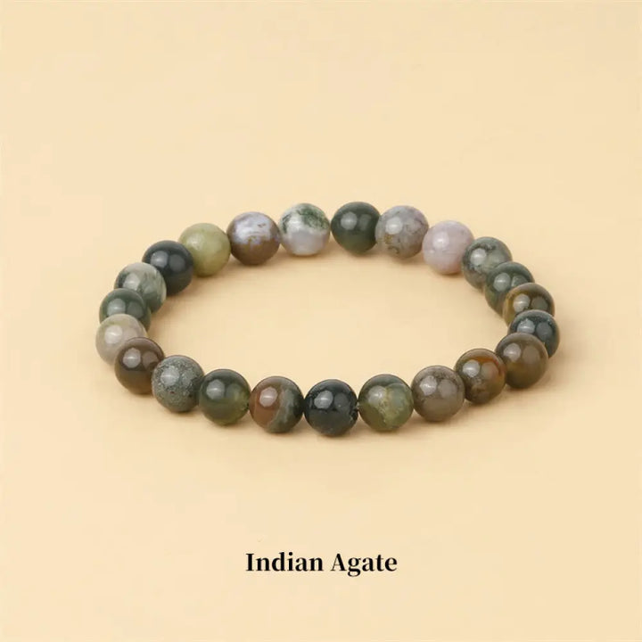 Buddha Stones Natural Stone Quartz Healing Beads Bracelet - BWOOOH - 6mm / Indian Agate - Bracelet