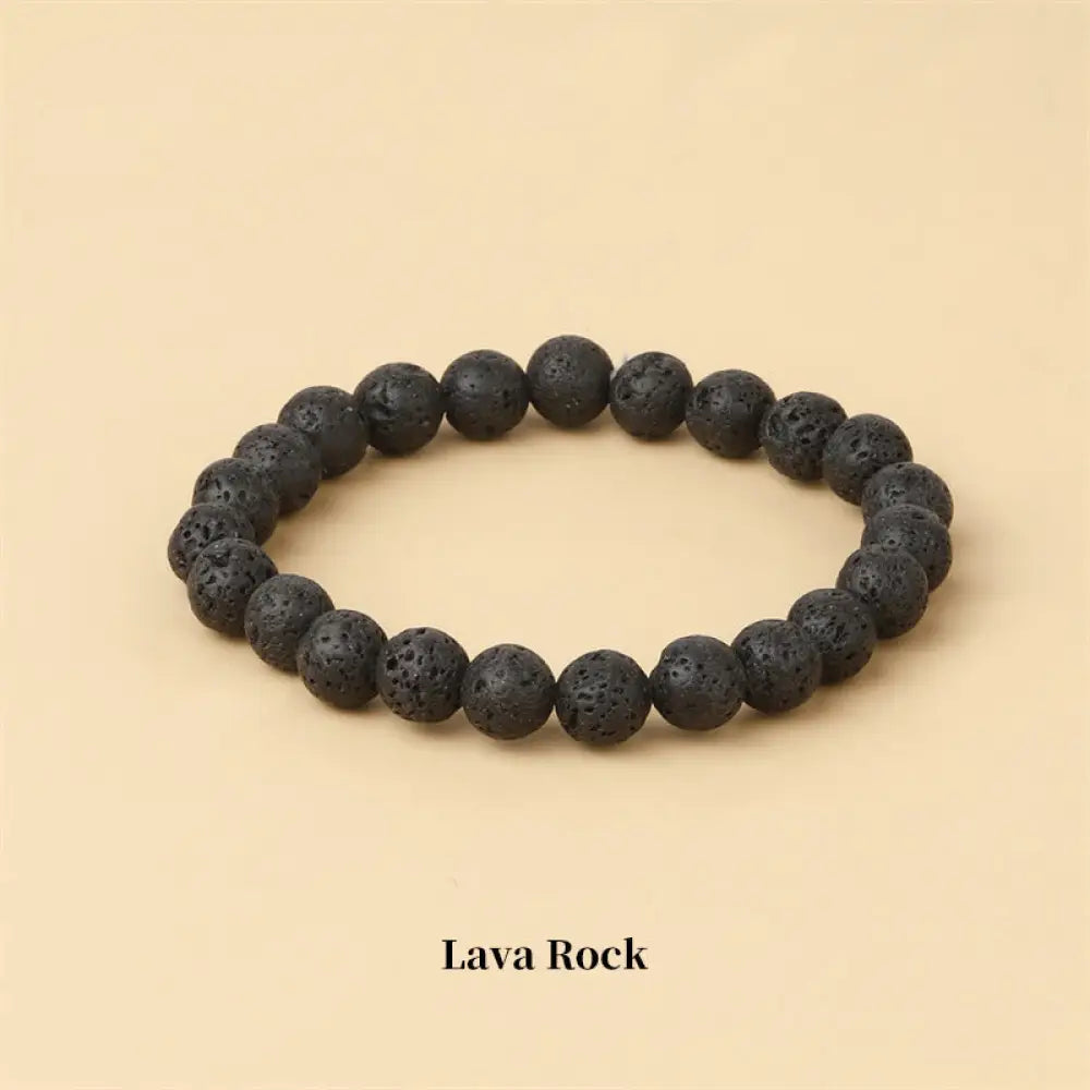 Buddha Stones Natural Stone Quartz Healing Beads Bracelet - BWOOOH - 6mm / Lava Rock - Bracelet