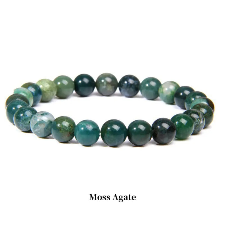 Buddha Stones Natural Stone Quartz Healing Beads Bracelet - BWOOOH - 6mm / Moss Agate - Bracelet
