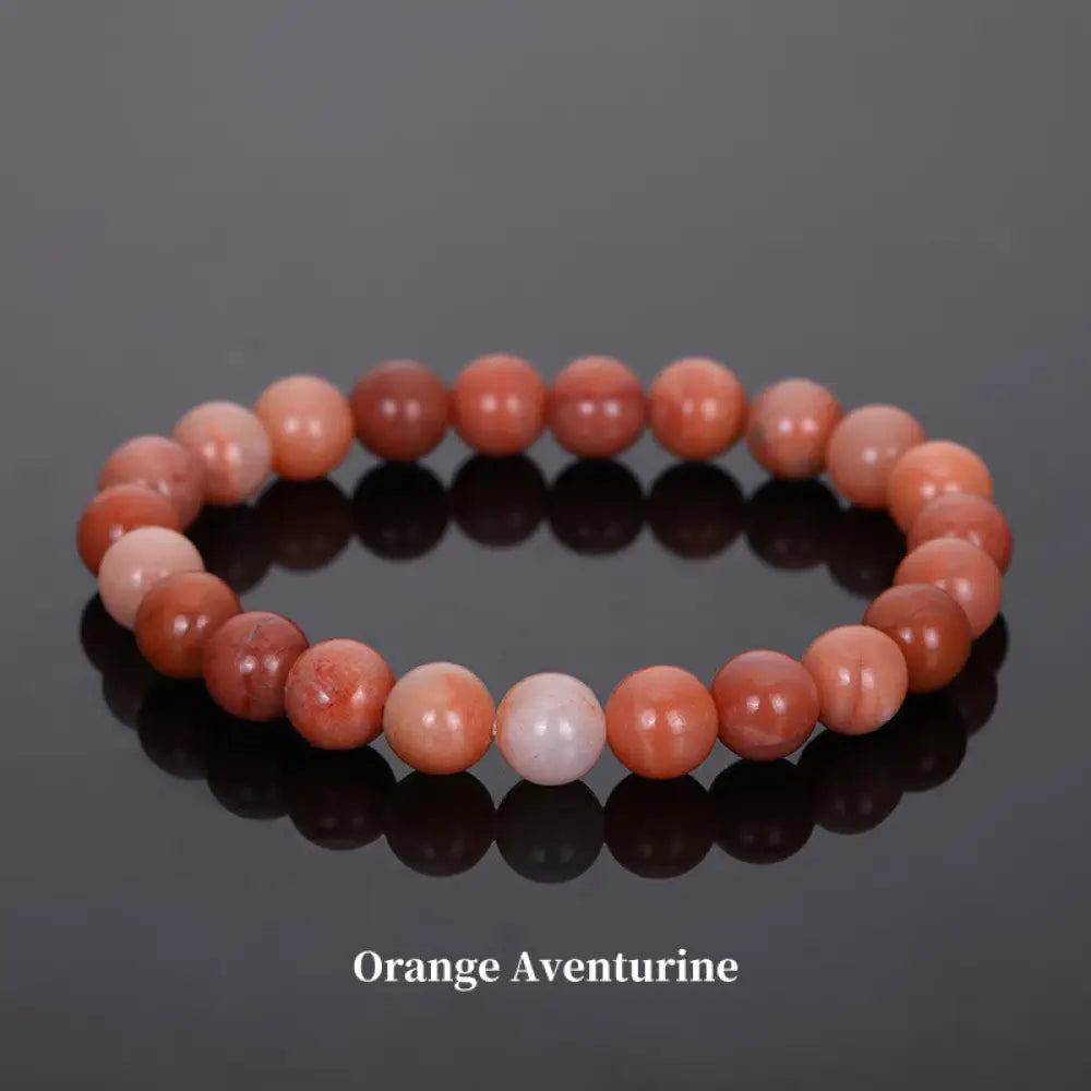Buddha Stones Natural Stone Quartz Healing Beads Bracelet - BWOOOH - 6mm / Orange Aventurine - Bracelet