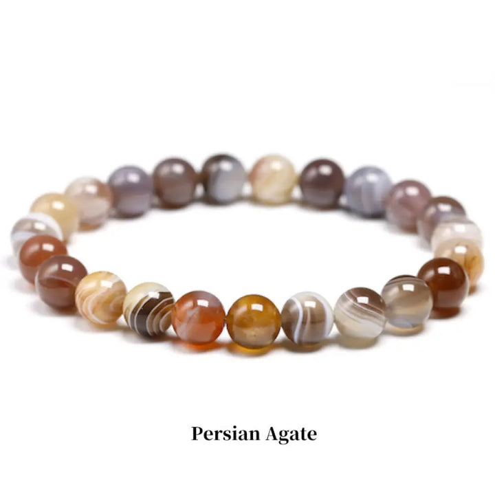 Buddha Stones Natural Stone Quartz Healing Beads Bracelet - BWOOOH - 6mm / Persian Agate - Bracelet