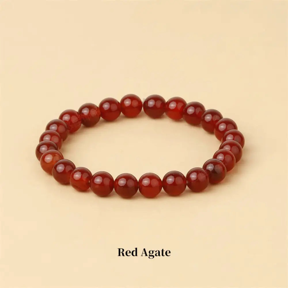 Buddha Stones Natural Stone Quartz Healing Beads Bracelet - BWOOOH - 6mm / Red Agate - Bracelet