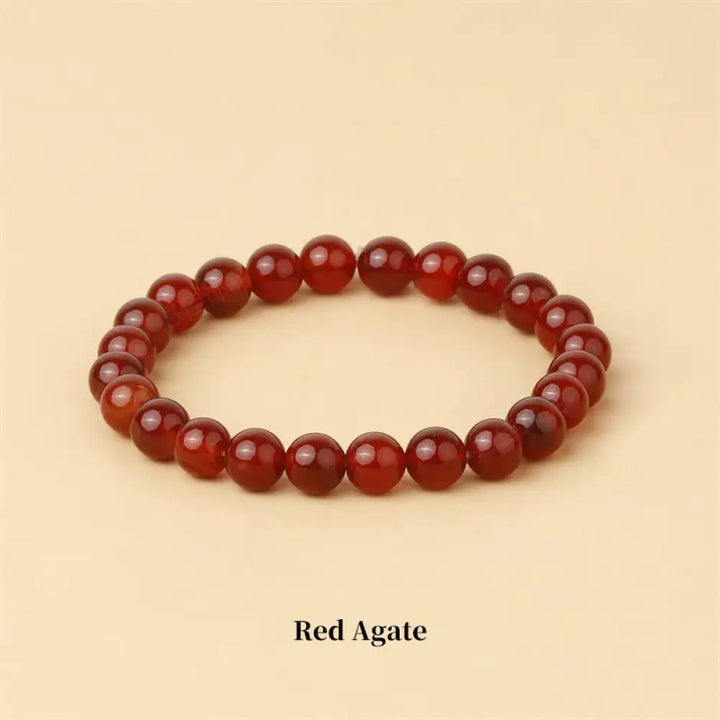 Buddha Stones Natural Stone Quartz Healing Beads Bracelet - BWOOOH - 6mm / Red Agate - Bracelet