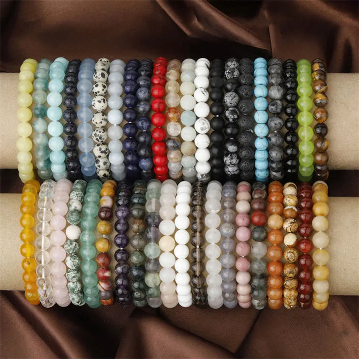 Buddha Stones Natural Stone Quartz Healing Beads Bracelet - BWOOOH - 6mm / Red Sandstone - Bracelet