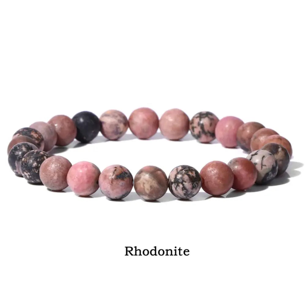 Buddha Stones Natural Stone Quartz Healing Beads Bracelet - BWOOOH - 6mm / Rhodonite - Bracelet