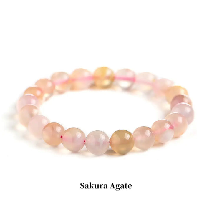 Buddha Stones Natural Stone Quartz Healing Beads Bracelet - BWOOOH - 6mm / Sakura Agate - Bracelet