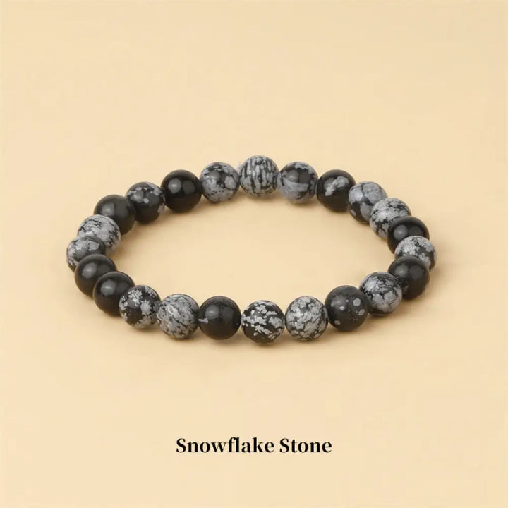 Buddha Stones Natural Stone Quartz Healing Beads Bracelet - BWOOOH - 6mm / Snowflake Stone - Bracelet