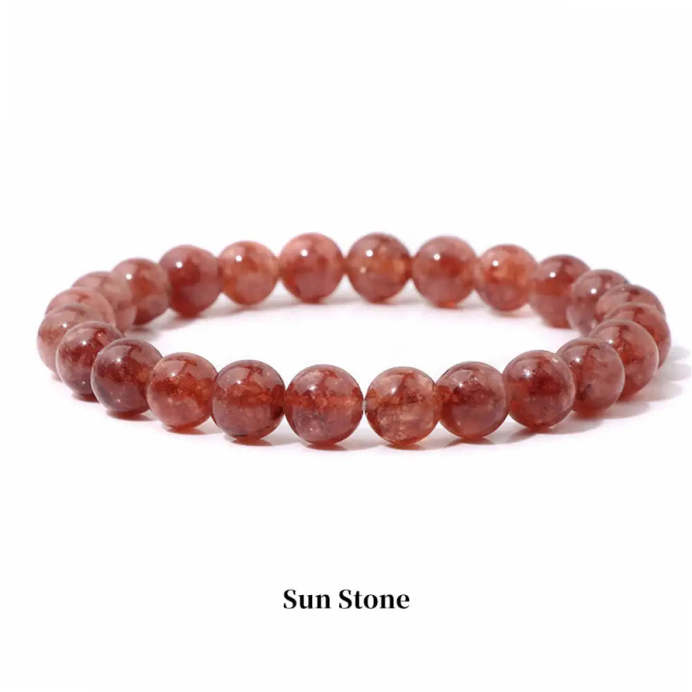 Buddha Stones Natural Stone Quartz Healing Beads Bracelet - BWOOOH - 6mm / Sun Stone - Bracelet