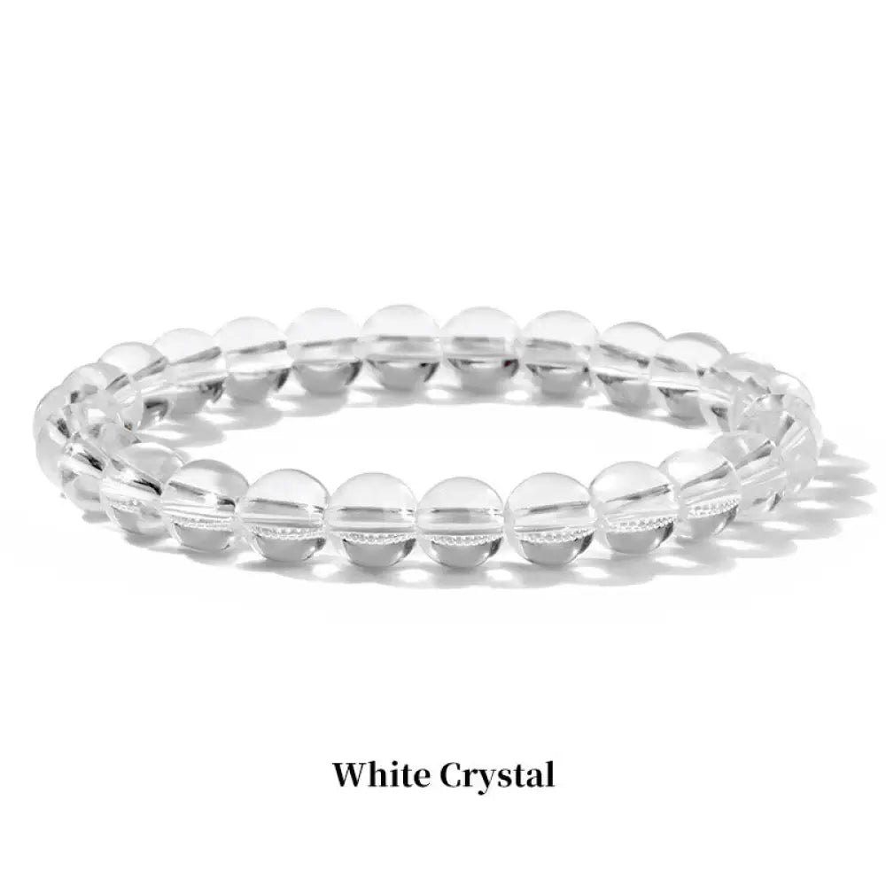 Buddha Stones Natural Stone Quartz Healing Beads Bracelet - BWOOOH - 6mm / White Crystal - Bracelet