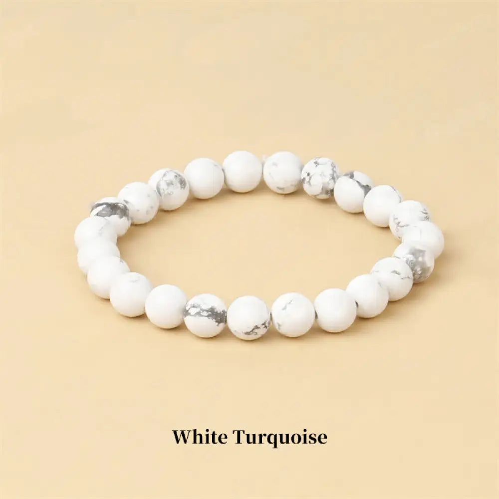 Buddha Stones Natural Stone Quartz Healing Beads Bracelet - BWOOOH - 6mm / White Turquoise - Bracelet