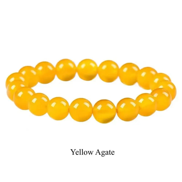 Buddha Stones Natural Stone Quartz Healing Beads Bracelet - BWOOOH - 6mm / Yellow Agate - Bracelet