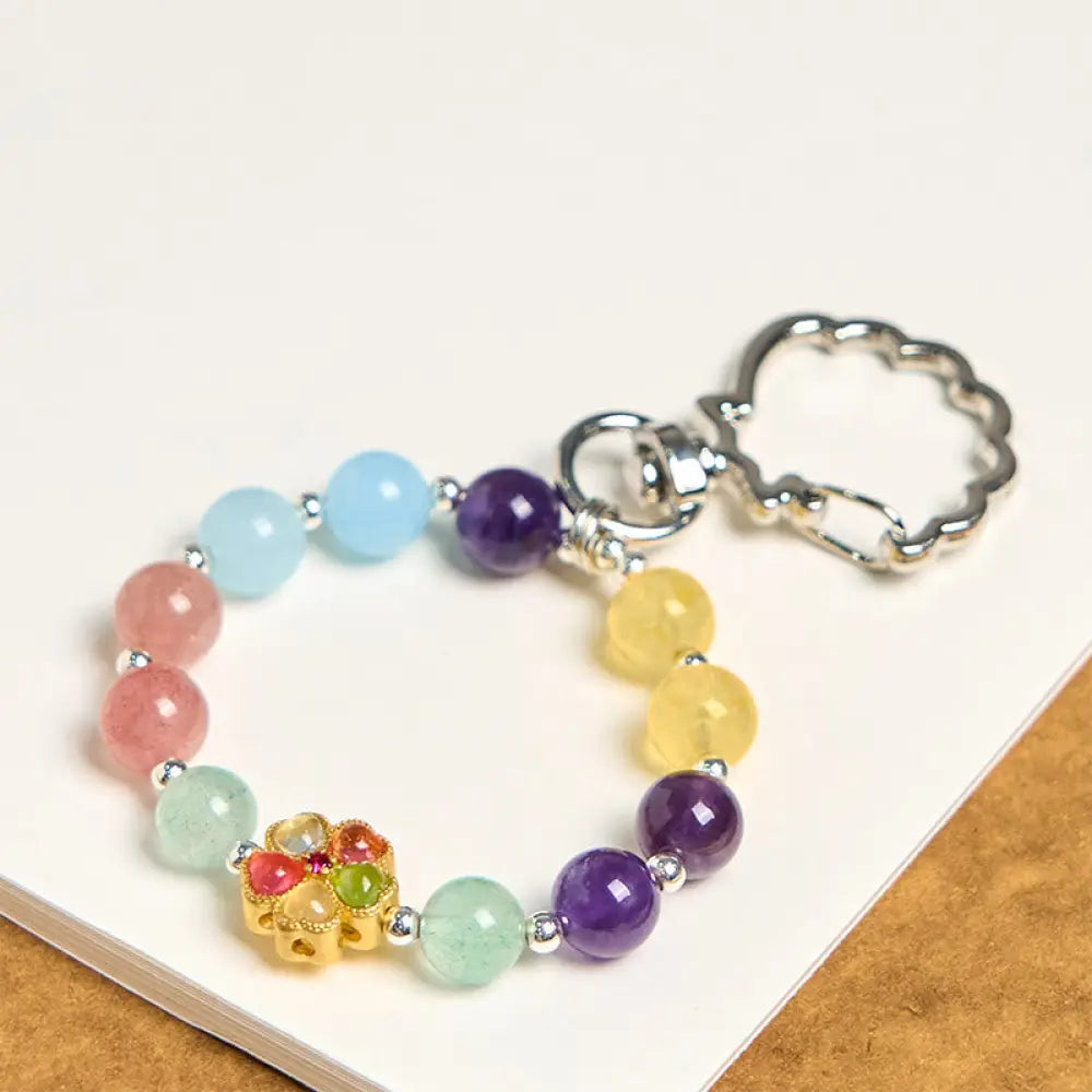 BWOOOH Natural Strawberry Quartz Amethyst Citrine Aquamar