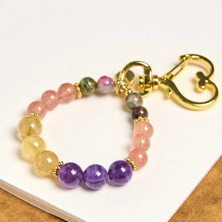 BWOOOH Natural Strawberry Quartz Amethyst Citrine Beads L