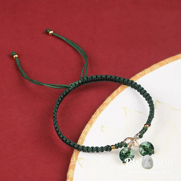 Buddha Stones Natural Strawberry Quartz Amethyst Green Phantom Bead Positive Bracelet - BWOOOH - Bracelet