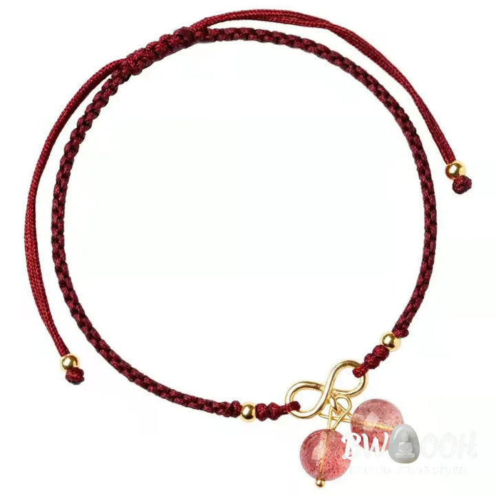 Buddha Stones Natural Strawberry Quartz Amethyst Green Phantom Bead Positive Bracelet - BWOOOH - Bracelet