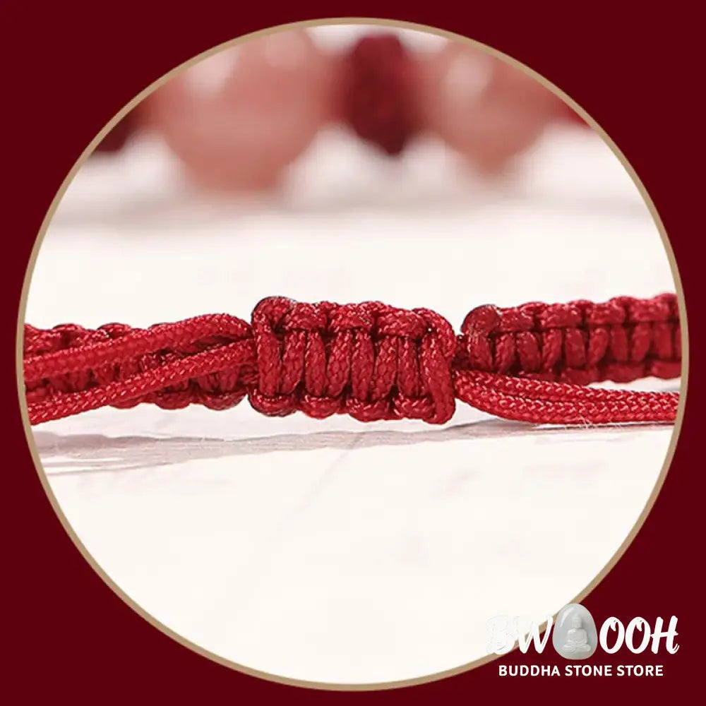 BWOOOH Natural Strawberry Quartz Crystal Love Red String Weave Bracelet Anklet | spiritual healing bracelet
