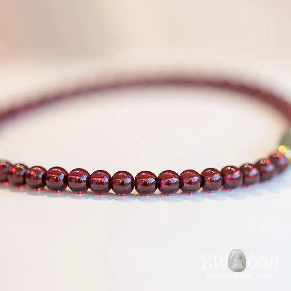 Buddha Stones Natural Strawberry Quartz Garnet Jade Lucky Fortune Fu Character Healing Charm Bracelet - BWOOOH