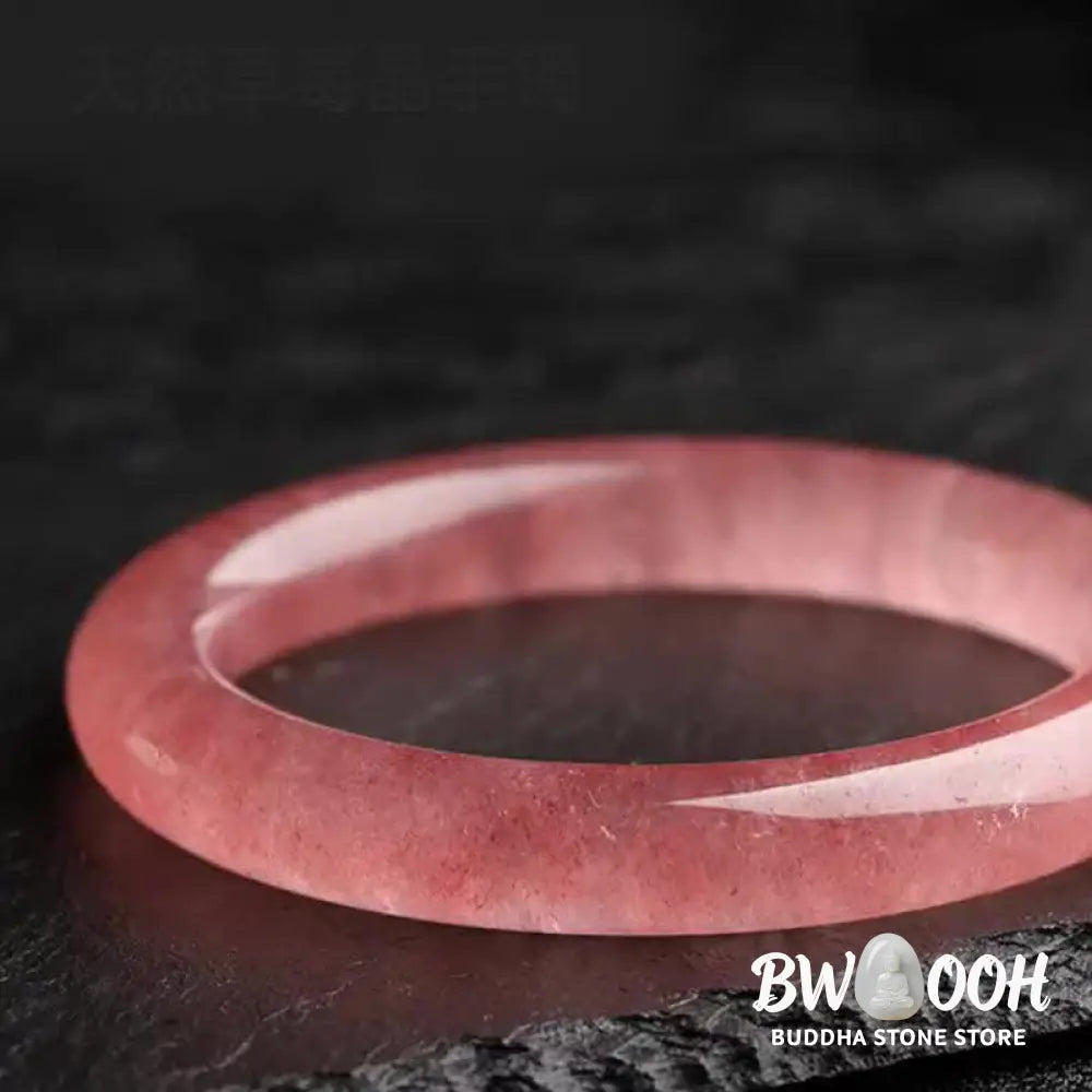 Buddha Stones Natural Strawberry Quartz Love Healing Bracelet Bangle - Bracelet