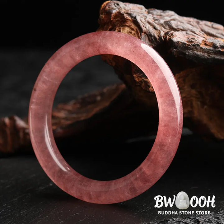 Buddha Stones Natural Strawberry Quartz Love Healing Bracelet Bangle - Bracelet