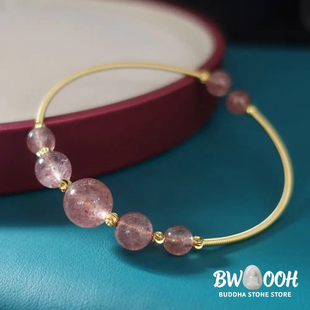 BWOOOH Natural Strawberry Quartz Love Healing Bracelet Bangle | spiritual healing bracelet
