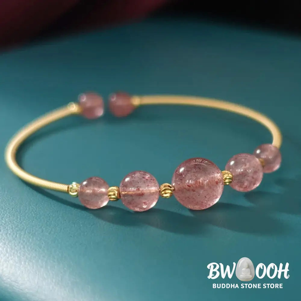 BWOOOH Natural Strawberry Quartz Love Healing Bracelet Bangle | spiritual healing bracelet