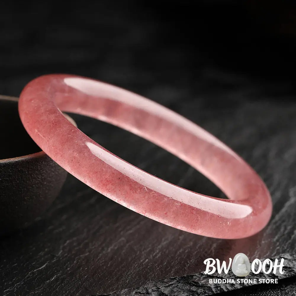 Buddha Stones Natural Strawberry Quartz Love Healing Bracelet Bangle - Bracelet