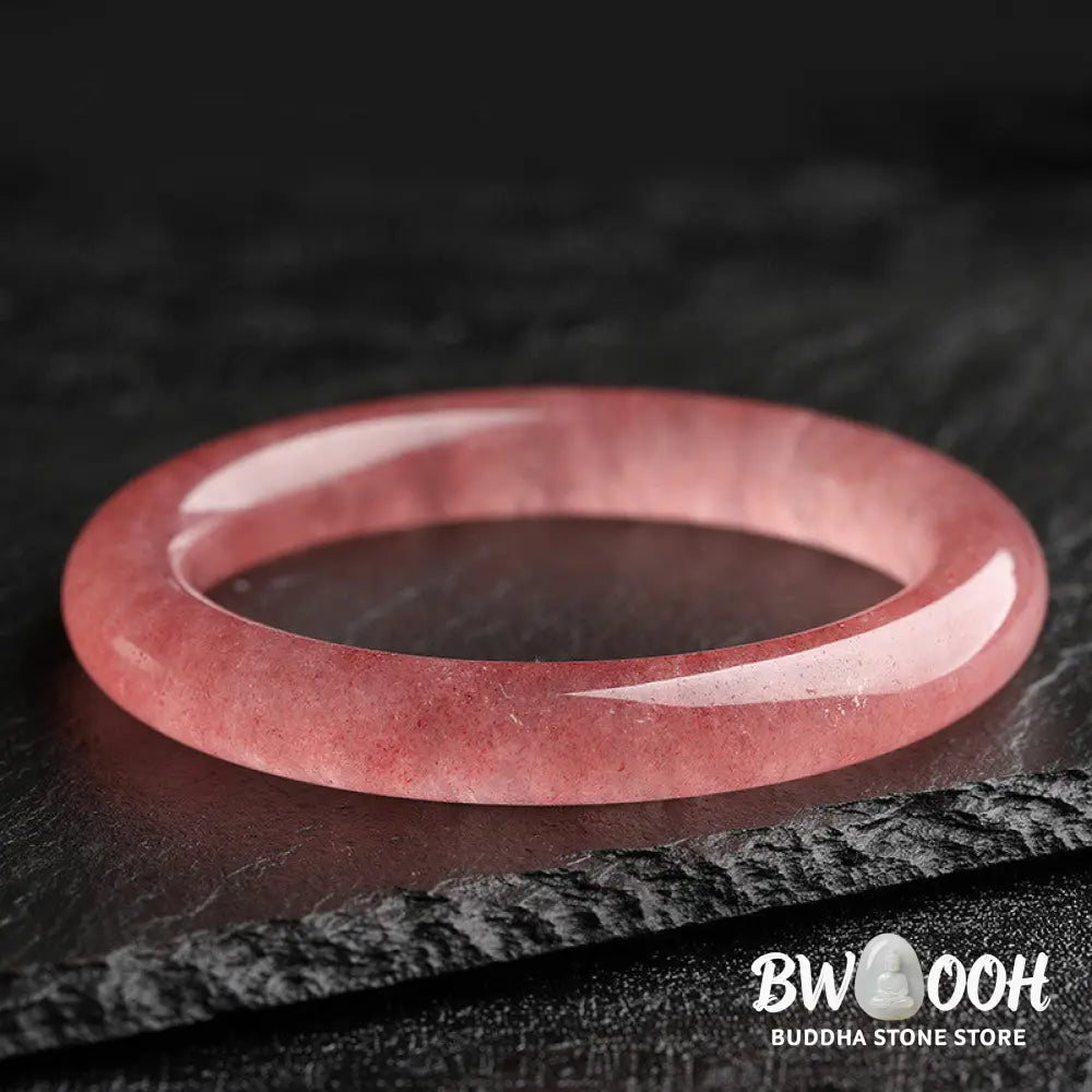 Buddha Stones Natural Strawberry Quartz Love Healing Bracelet Bangle - Bracelet