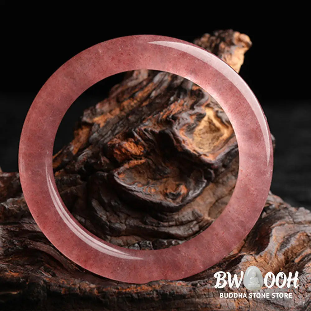 Buddha Stones Natural Strawberry Quartz Love Healing Bracelet Bangle - Bracelet