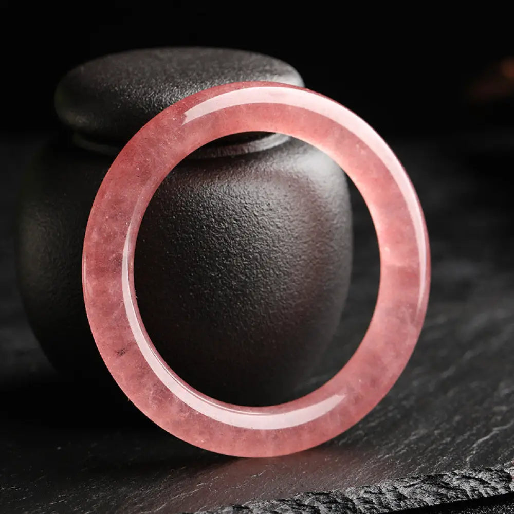 Buddha Stones Natural Strawberry Quartz Love Healing Bracelet Bangle - 50mm - Bracelet