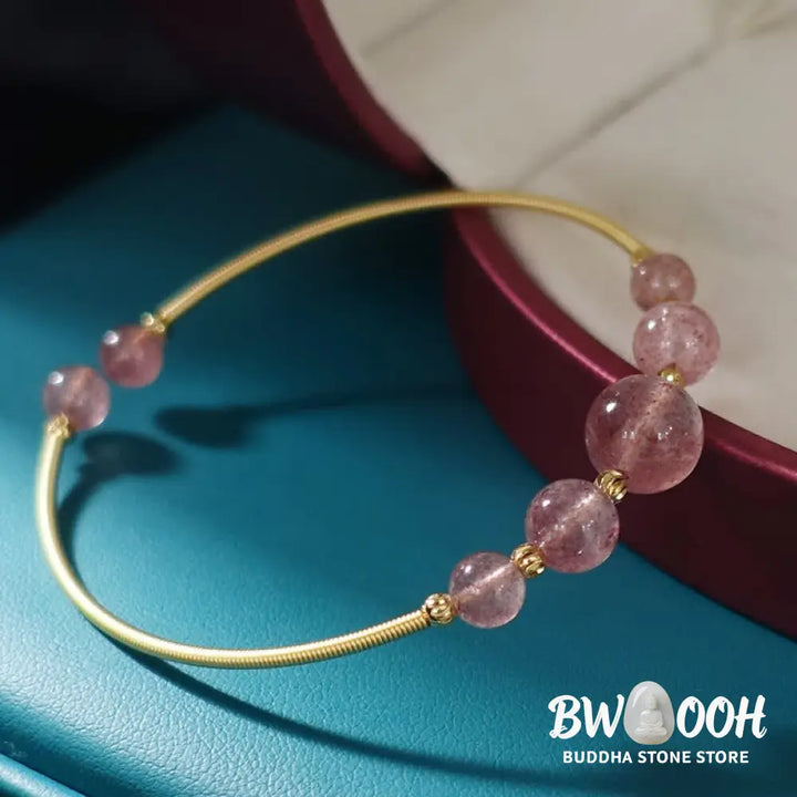 BWOOOH Natural Strawberry Quartz Love Healing Bracelet Bangle | spiritual healing bracelet